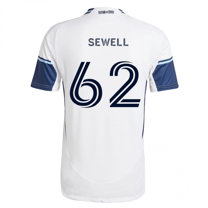 גברים כדורגל Ryder Sewell #62 לבן כחול מלכותי ג'רזי ביתית 2026/27