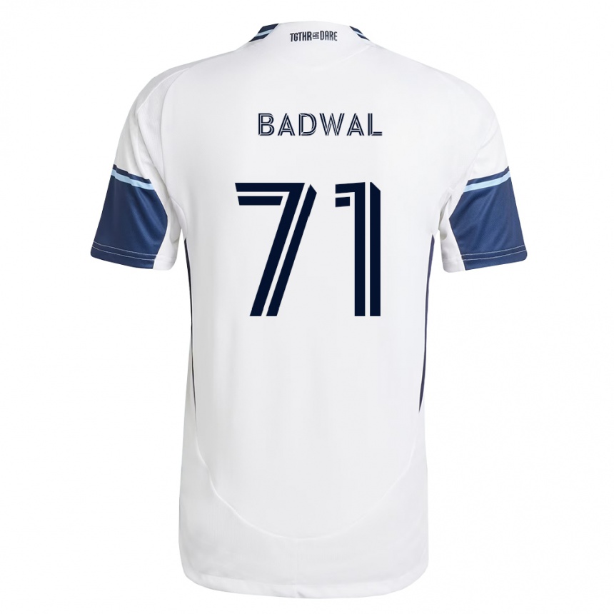 גברים כדורגל Manav Badwal #71 לבן כחול מלכותי ג'רזי ביתית 2026/27