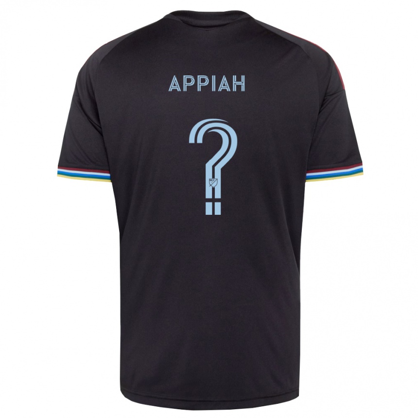 גברים כדורגל Aiden Appiah #0 שחור כחול שמיים ג'רזי ביתית 2026/27