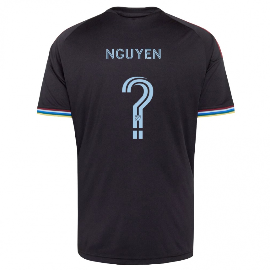 גברים כדורגל Nolan Nguyen #0 שחור כחול שמיים ג'רזי ביתית 2026/27