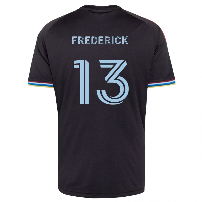 גברים כדורגל Wayne Frederick #13 שחור כחול שמיים ג'רזי ביתית 2026/27