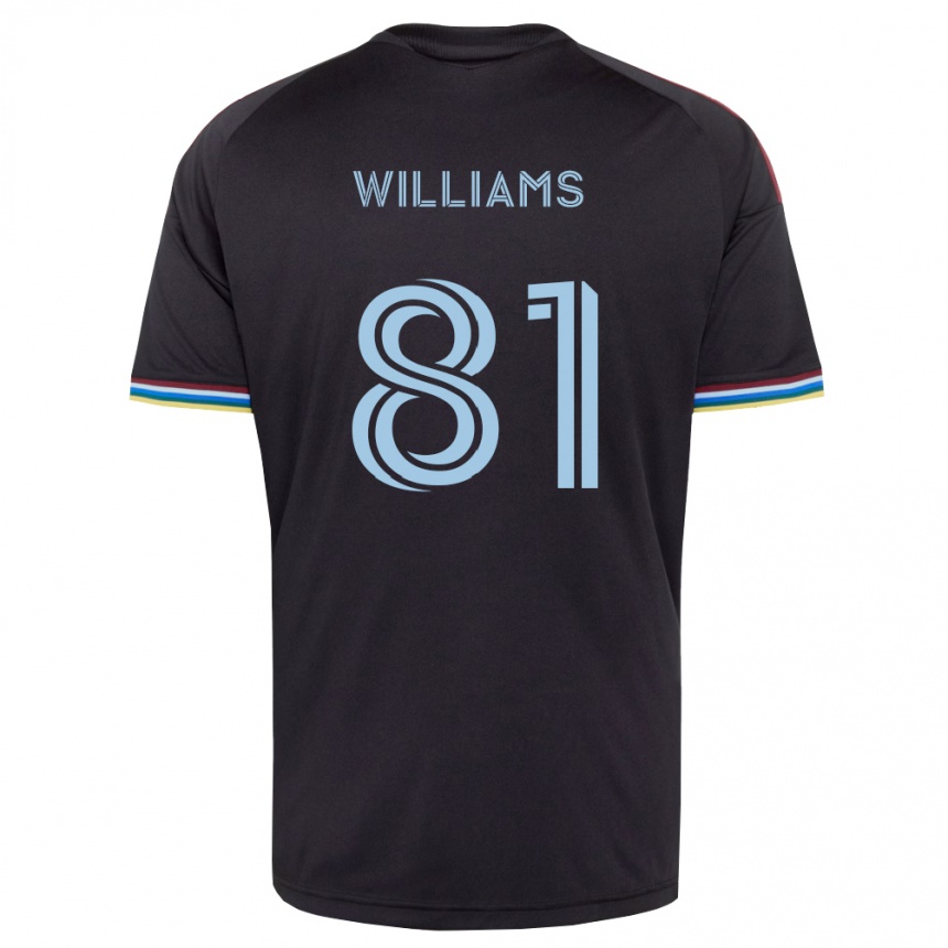 גברים כדורגל Dash Williams #81 שחור כחול שמיים ג'רזי ביתית 2026/27