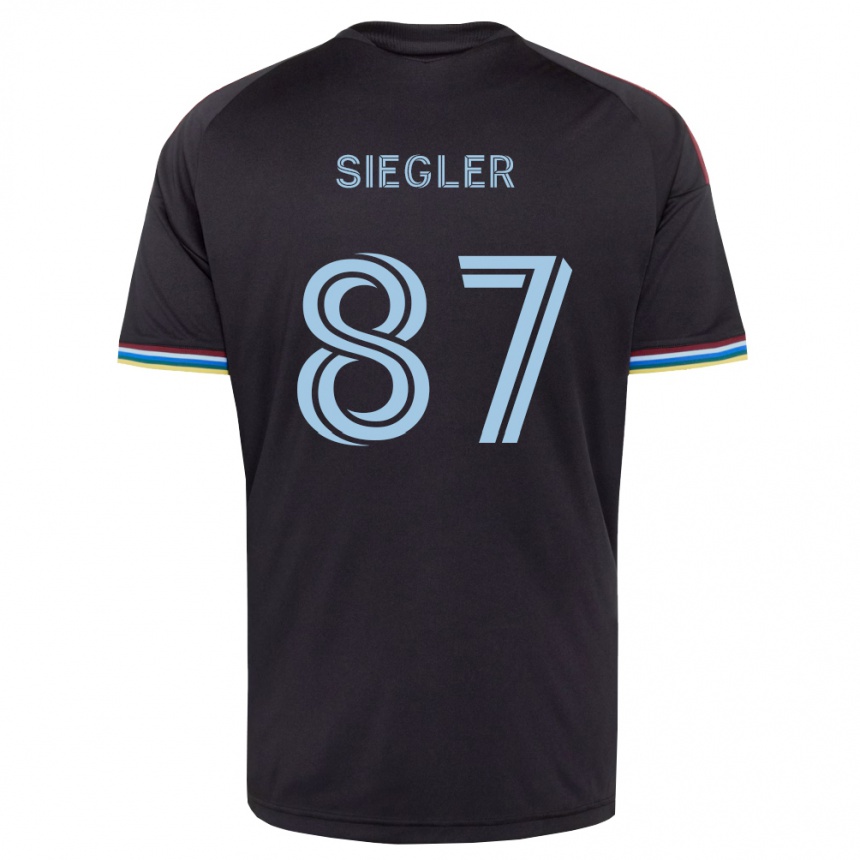 גברים כדורגל Sebastian Siegler #87 שחור כחול שמיים ג'רזי ביתית 2026/27