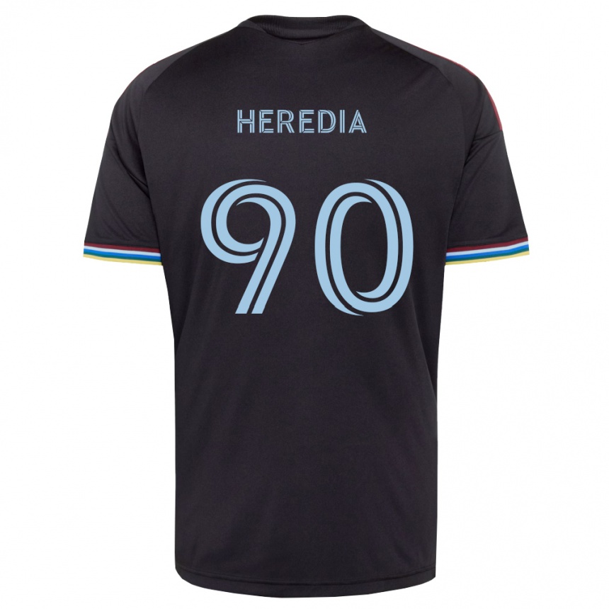 גברים כדורגל Edgar Heredia #90 שחור כחול שמיים ג'רזי ביתית 2026/27