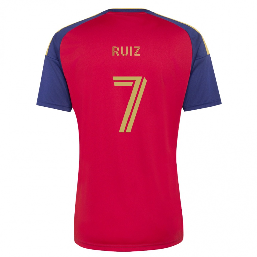 גברים כדורגל Pablo Ruiz #7 כחול מלכותי חום אדום ג'רזי ביתית 2026/27