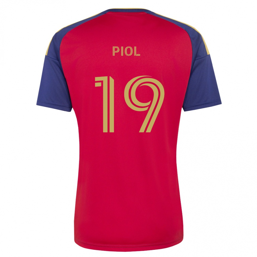 גברים כדורגל Ariath Piol #19 כחול מלכותי חום אדום ג'רזי ביתית 2026/27