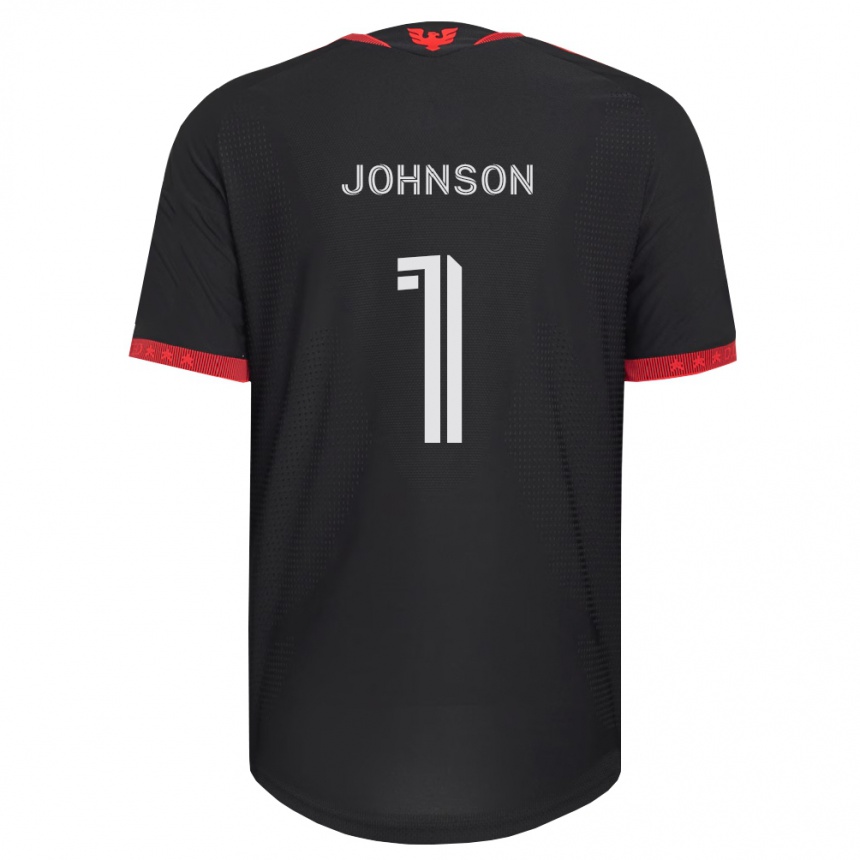 גברים כדורגל שון ג'ונסון #1 שחור לבן אדום ג'רזי ביתית 2026/27