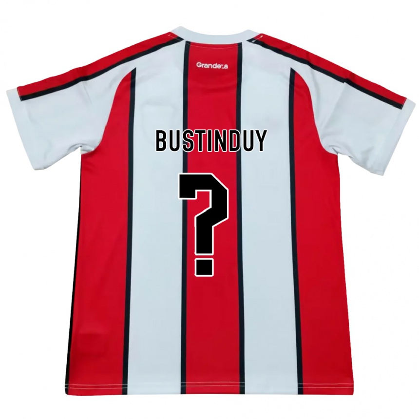 גברים כדורגל Agustín Bustinduy #0 לבן אדום שחור הרחק ג'רזי 2026/27