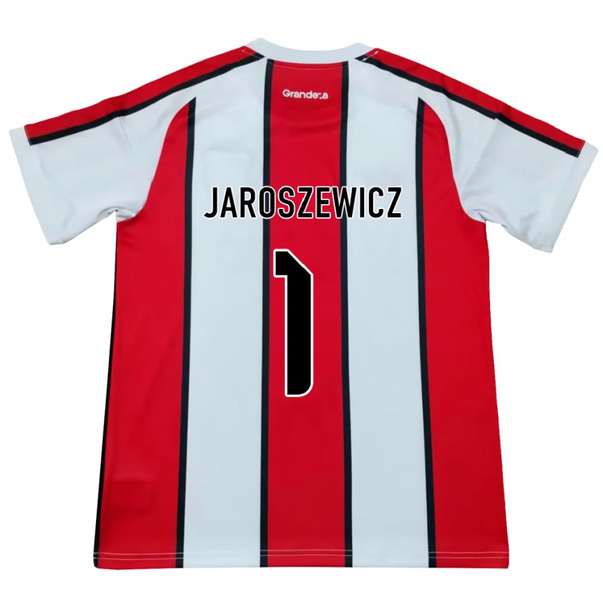 גברים כדורגל Franco Jaroszewicz #1 לבן אדום שחור הרחק ג'רזי 2026/27