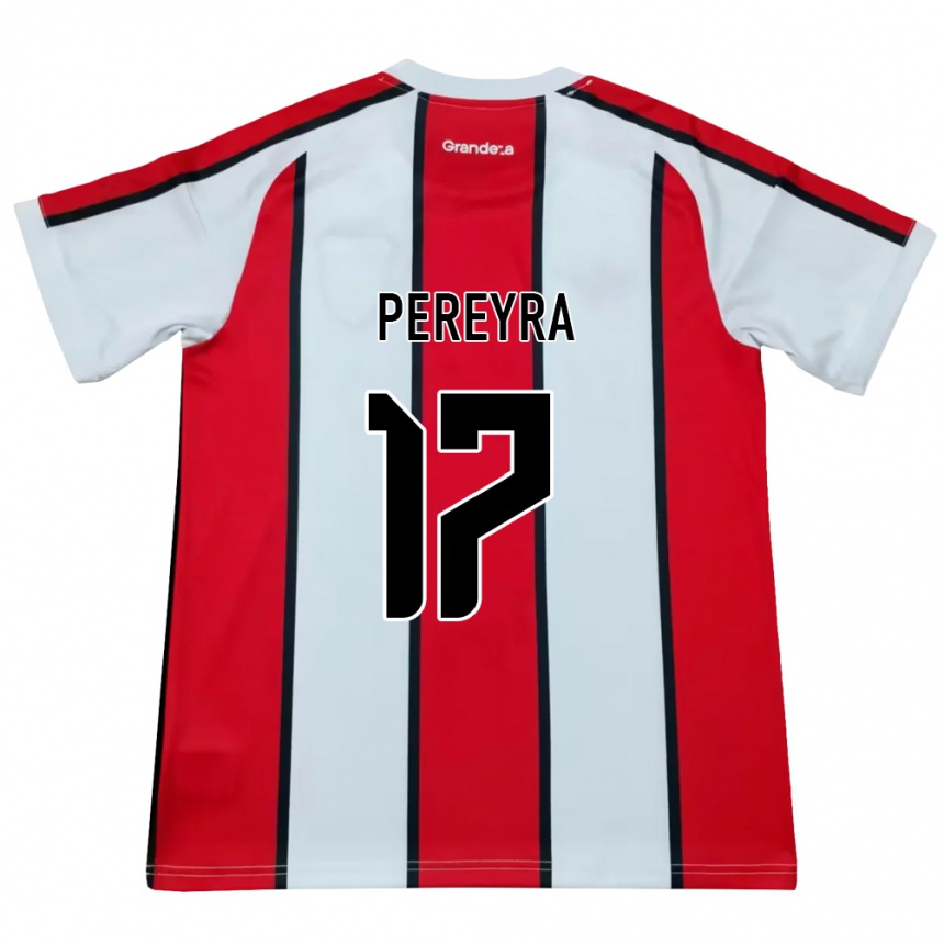 גברים כדורגל Gonzalo Pereyra #17 לבן אדום שחור הרחק ג'רזי 2026/27