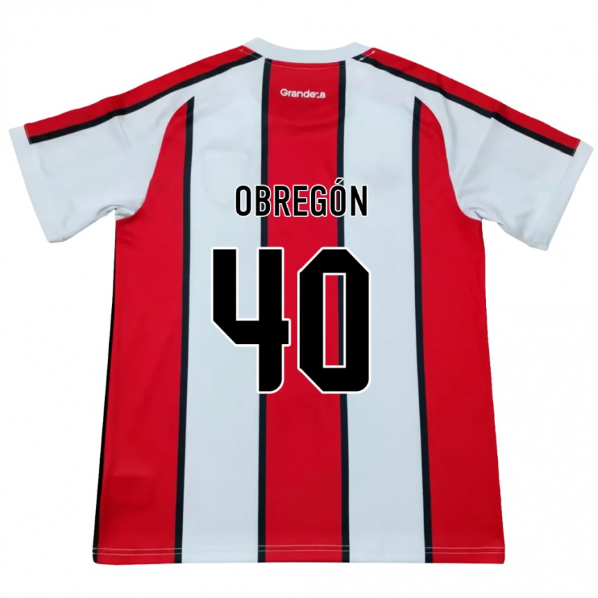 גברים כדורגל Agustín Obregón #40 לבן אדום שחור הרחק ג'רזי 2026/27