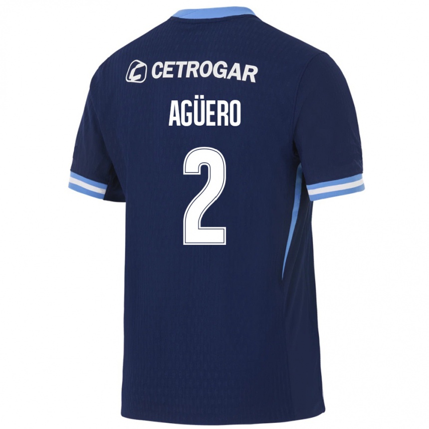 גברים כדורגל Luciano Agüero #2 כחול מלכותי כחול בהיר לבן הרחק ג'רזי 2026/27