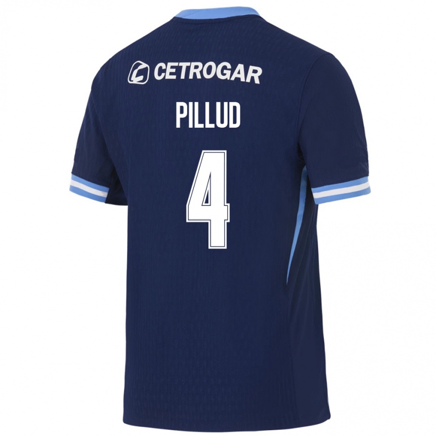 גברים כדורגל Ivan Pillud #4 כחול מלכותי כחול בהיר לבן הרחק ג'רזי 2026/27