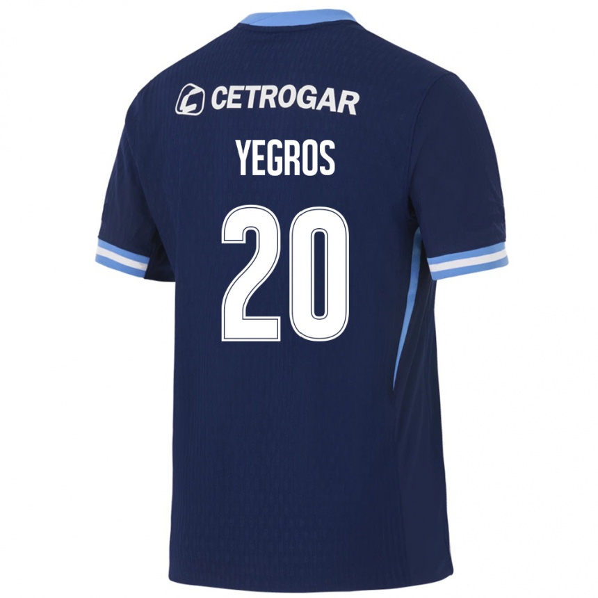גברים כדורגל Alexis Yegros #20 כחול מלכותי כחול בהיר לבן הרחק ג'רזי 2026/27