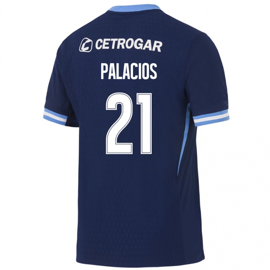 גברים כדורגל Sofía Palacios #21 כחול מלכותי כחול בהיר לבן הרחק ג'רזי 2026/27