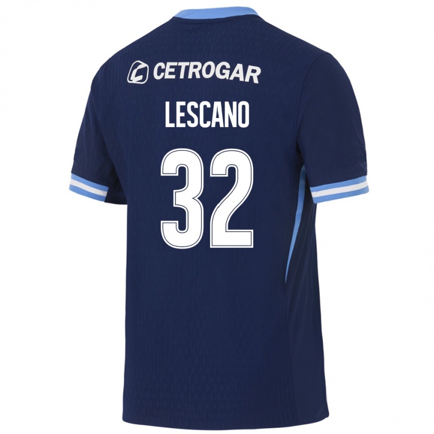גברים כדורגל Macarena Lescano #32 כחול מלכותי כחול בהיר לבן הרחק ג'רזי 2026/27