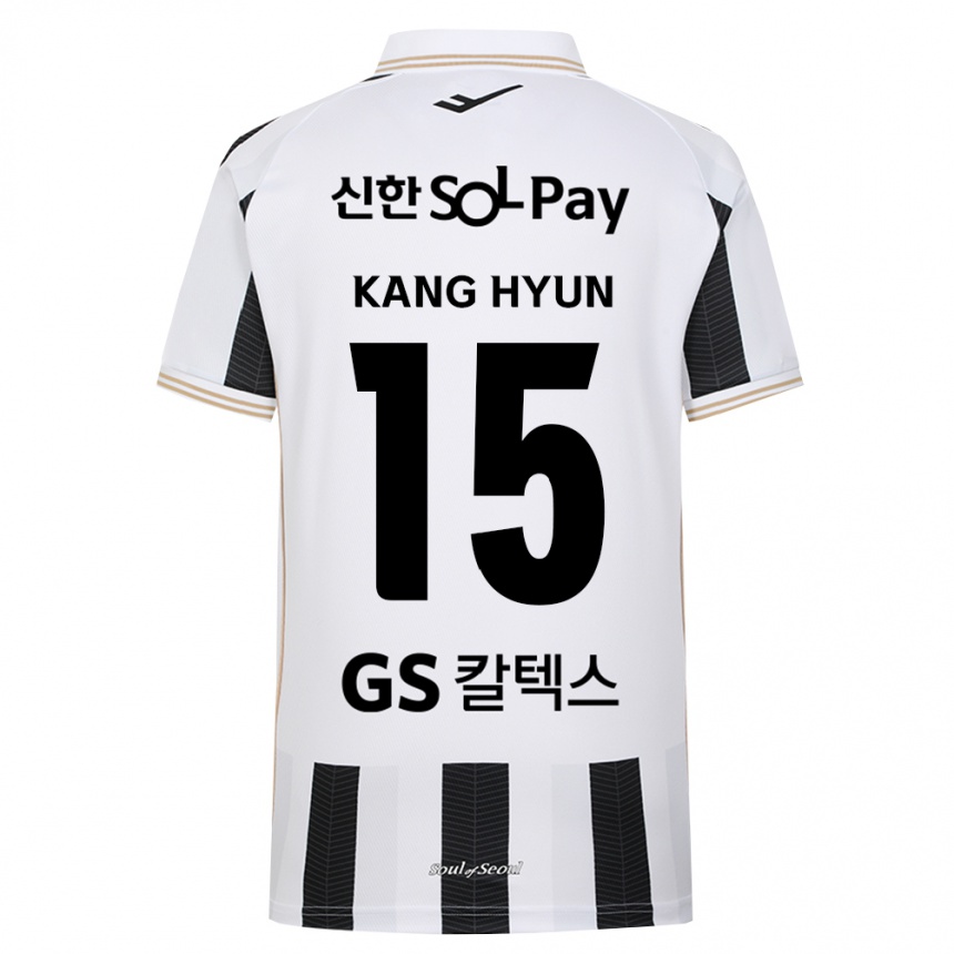 גברים כדורגל Kang-Hyun Kim #15 שחור לבן הרחק ג'רזי 2026/27