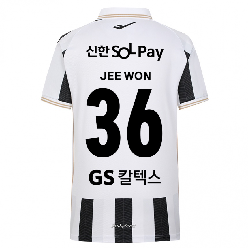גברים כדורגל Jee-Won Kim #36 שחור לבן הרחק ג'רזי 2026/27