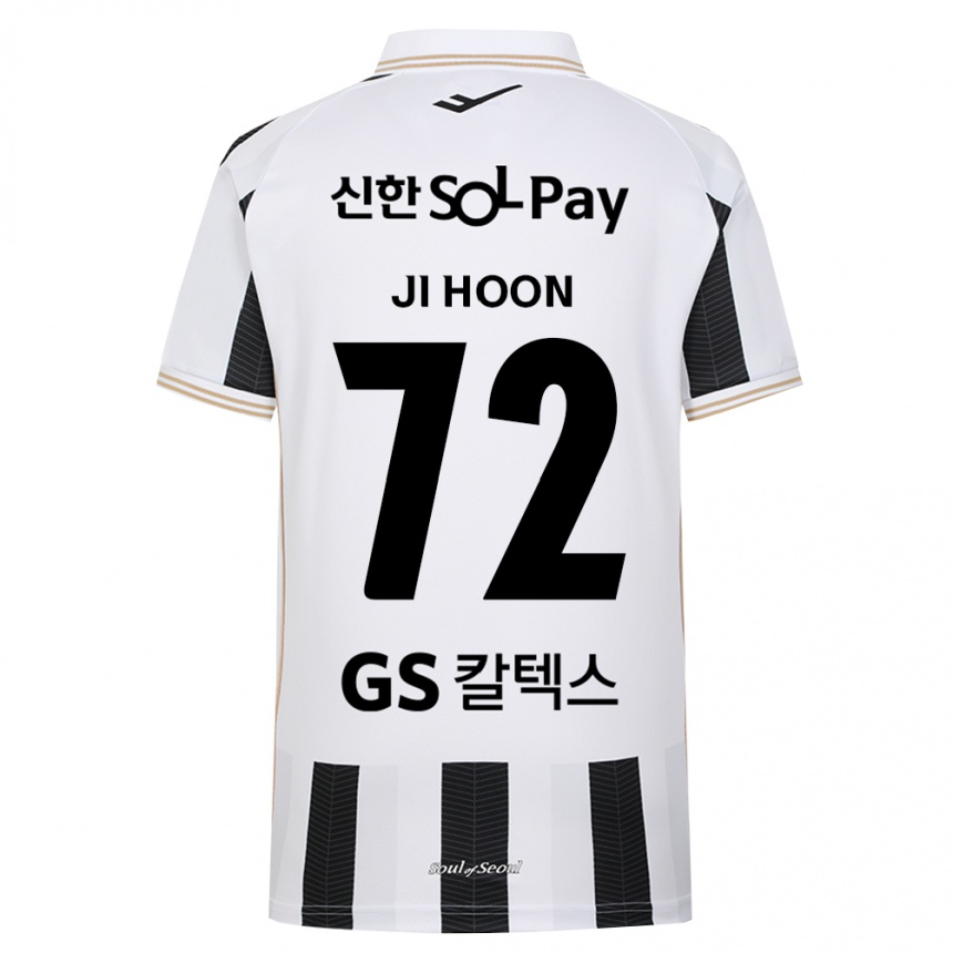 גברים כדורגל Ji-Hoon Min #72 שחור לבן הרחק ג'רזי 2026/27