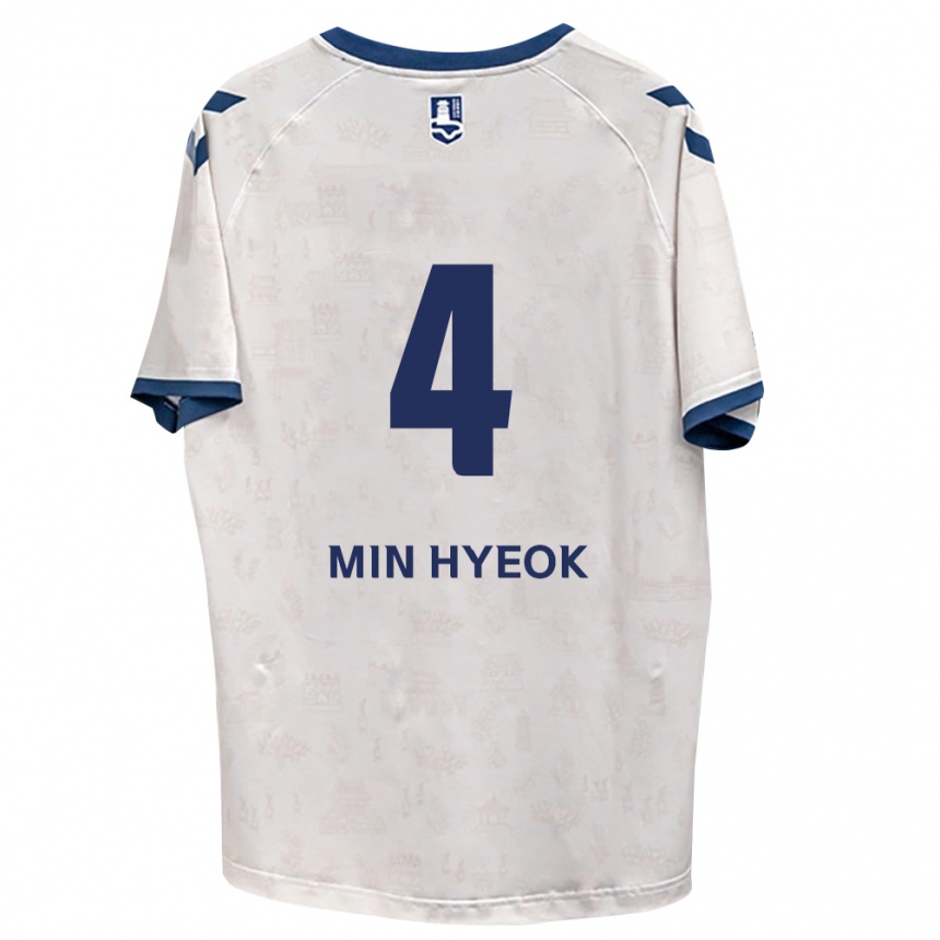 גברים כדורגל Min-Hyeok Kim #4 כחול מלכותי לבן הרחק ג'רזי 2026/27