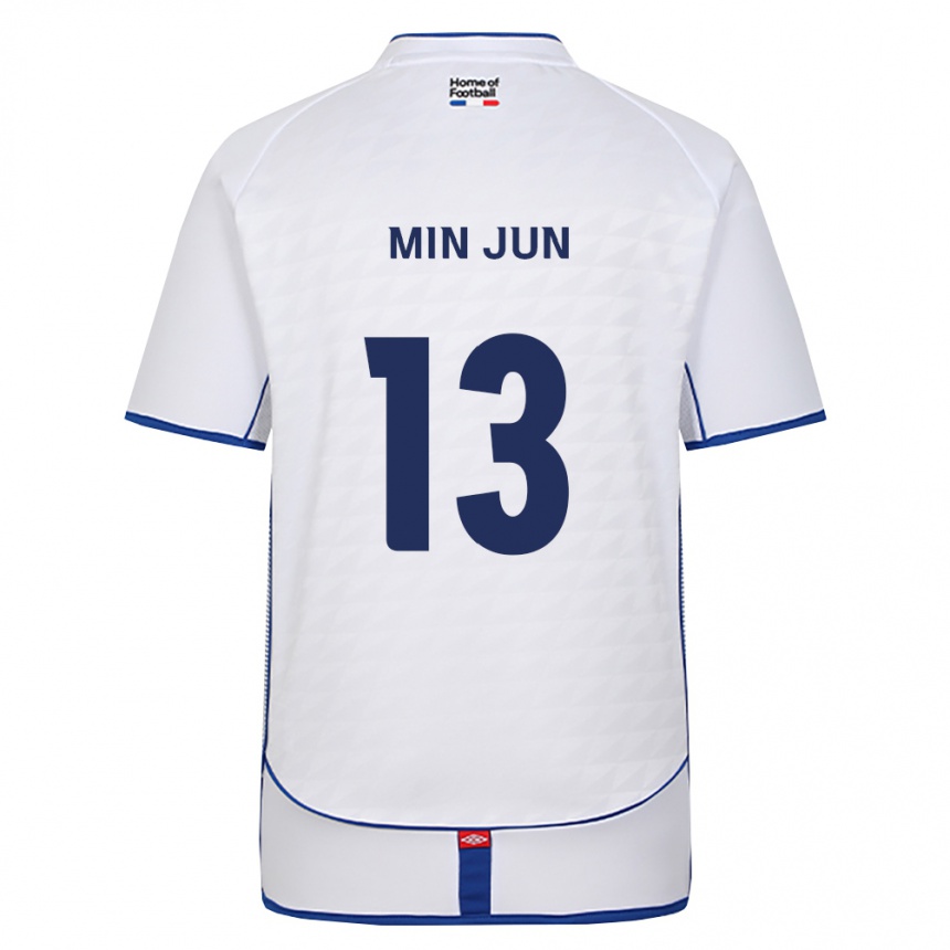 גברים כדורגל Min-Jun Yeo #13 שחור לבן אדום הרחק ג'רזי 2026/27 גברים כדורגל Min-Jun Yeo #13 שחור לבן אדום הרחק ג'רזי 2026/27