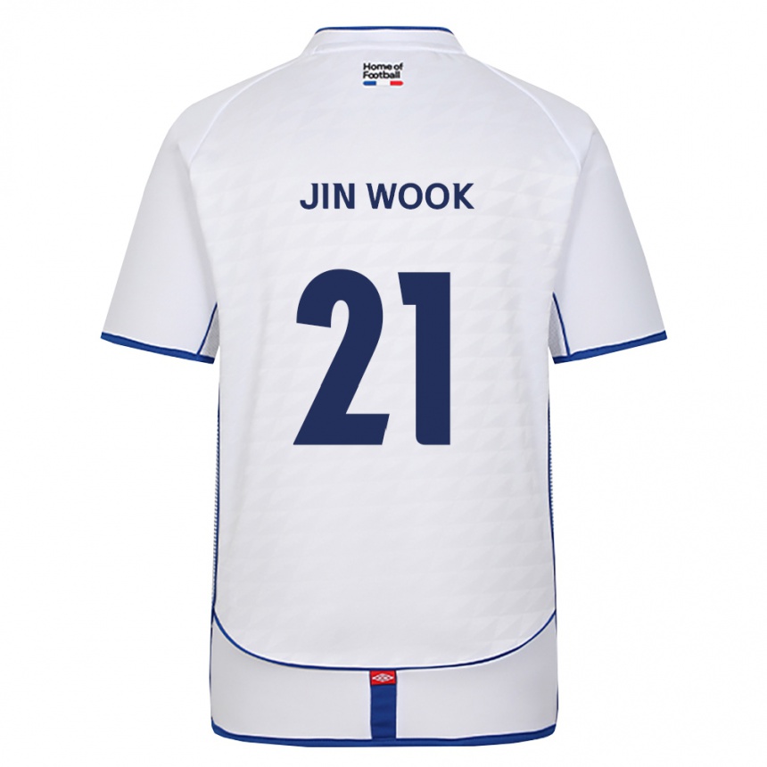 גברים כדורגל Jin-Wook Yoo #21 שחור לבן אדום הרחק ג'רזי 2026/27