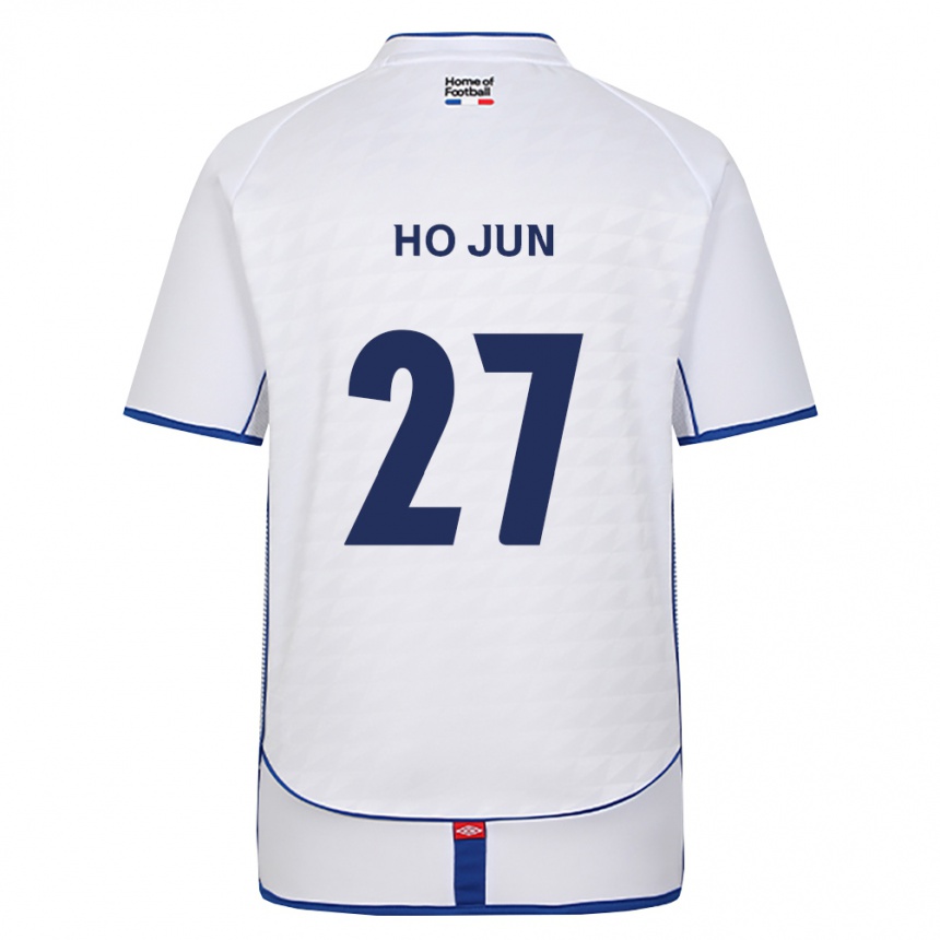 גברים כדורגל Ho-Jun Son #27 שחור לבן אדום הרחק ג'רזי 2026/27