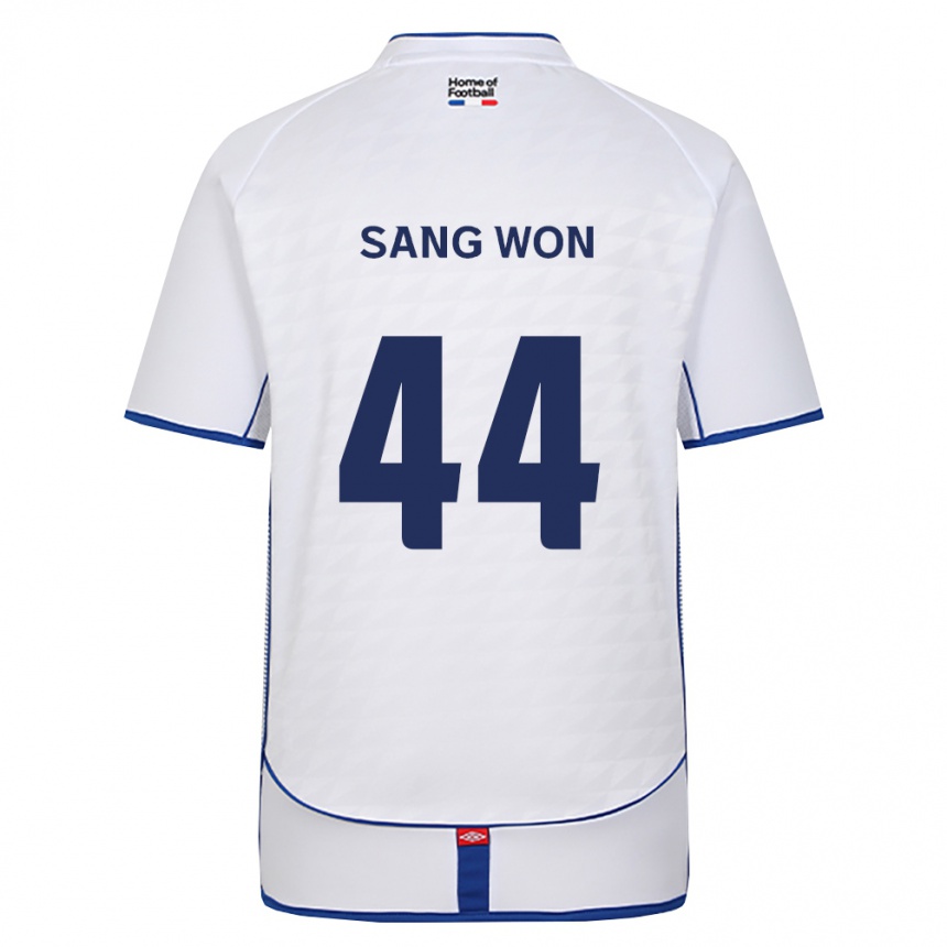 גברים כדורגל Sang-Won Hong #44 שחור לבן אדום הרחק ג'רזי 2026/27
