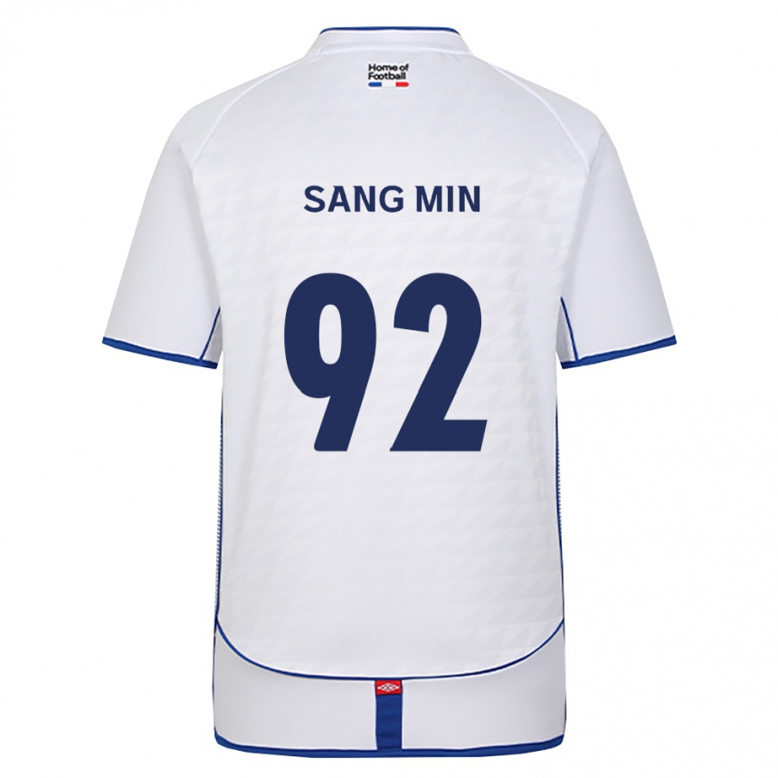 גברים כדורגל Sang-Min Lee #92 שחור לבן אדום הרחק ג'רזי 2026/27