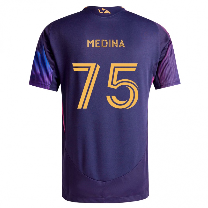 גברים כדורגל Aaron Medina #75 סגול עמוק צהוב הרחק ג'רזי 2026/27