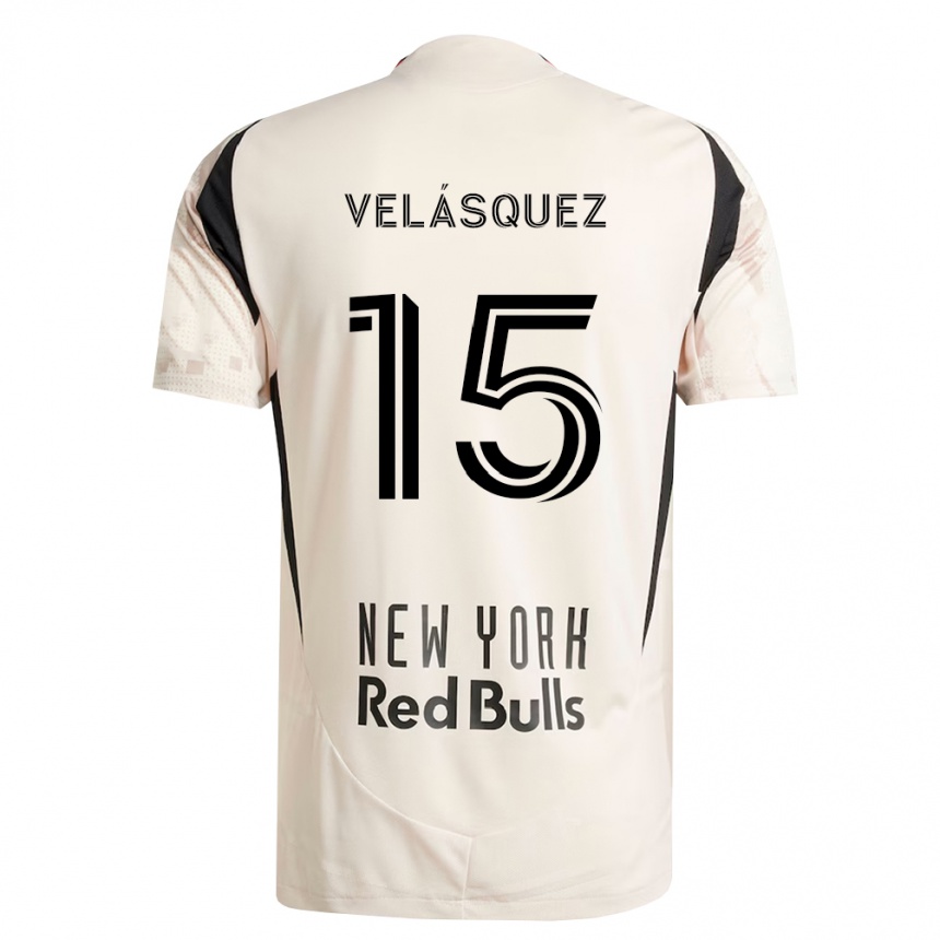 גברים כדורגל Eric Velásquez #15 לבן מחוץ לאדום שחור הרחק ג'רזי 2026/27