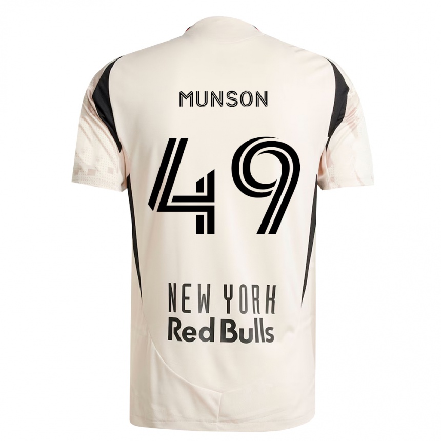 גברים כדורגל Josh Munson #49 לבן מחוץ לאדום שחור הרחק ג'רזי 2026/27