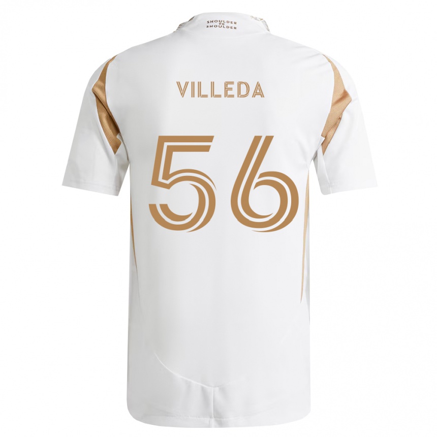 גברים כדורגל Eddie Villeda #56 לבן חום הרחק ג'רזי 2026/27