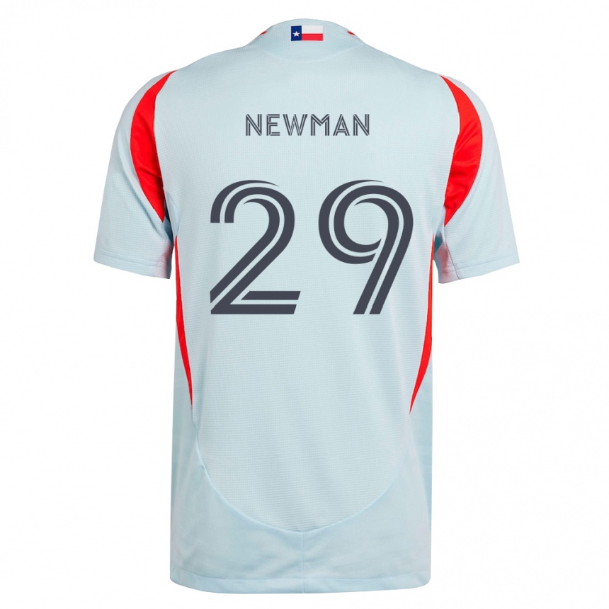 גברים כדורגל Enzo Newman #29 אפור כהה לבן אדום הרחק ג'רזי 2026/27
