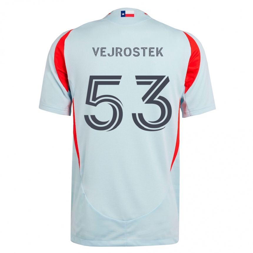גברים כדורגל Liam Vejrostek #53 אפור כהה לבן אדום הרחק ג'רזי 2026/27