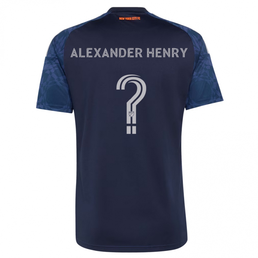 גברים כדורגל Liam Alexander Henry #0 כחול עמוק לבן הרחק ג'רזי 2026/27