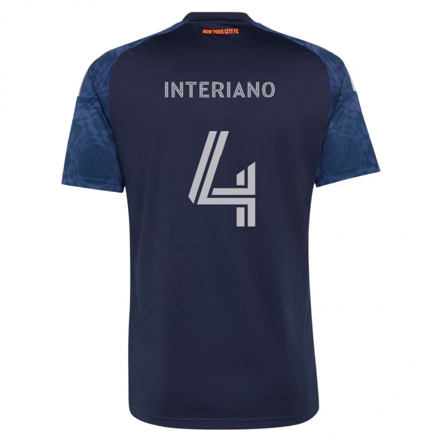 גברים כדורגל Jeffrey Interiano #4 כחול עמוק לבן הרחק ג'רזי 2026/27