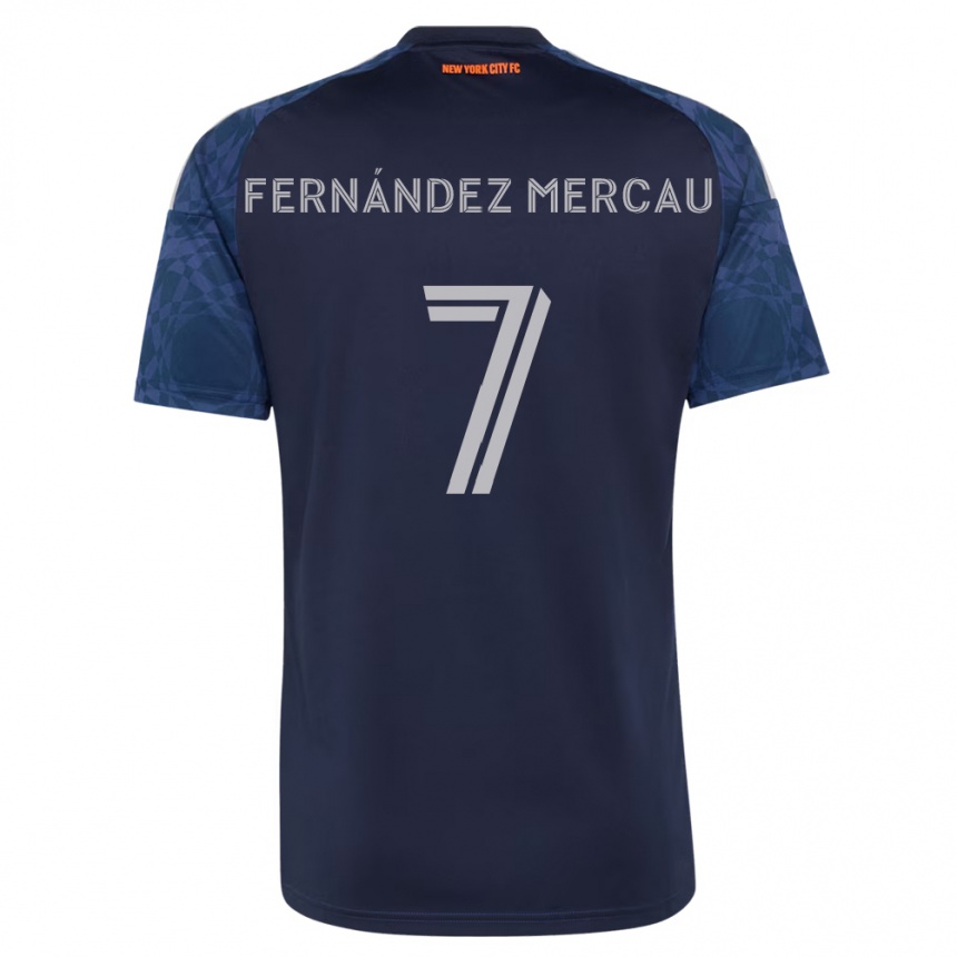 גברים כדורגל Nicolás Fernández Mercau #7 כחול עמוק לבן הרחק ג'רזי 2026/27