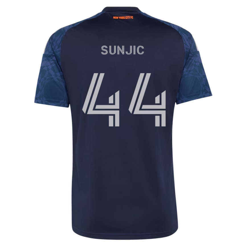 גברים כדורגל Luka Sunjic #44 כחול עמוק לבן הרחק ג'רזי 2026/27