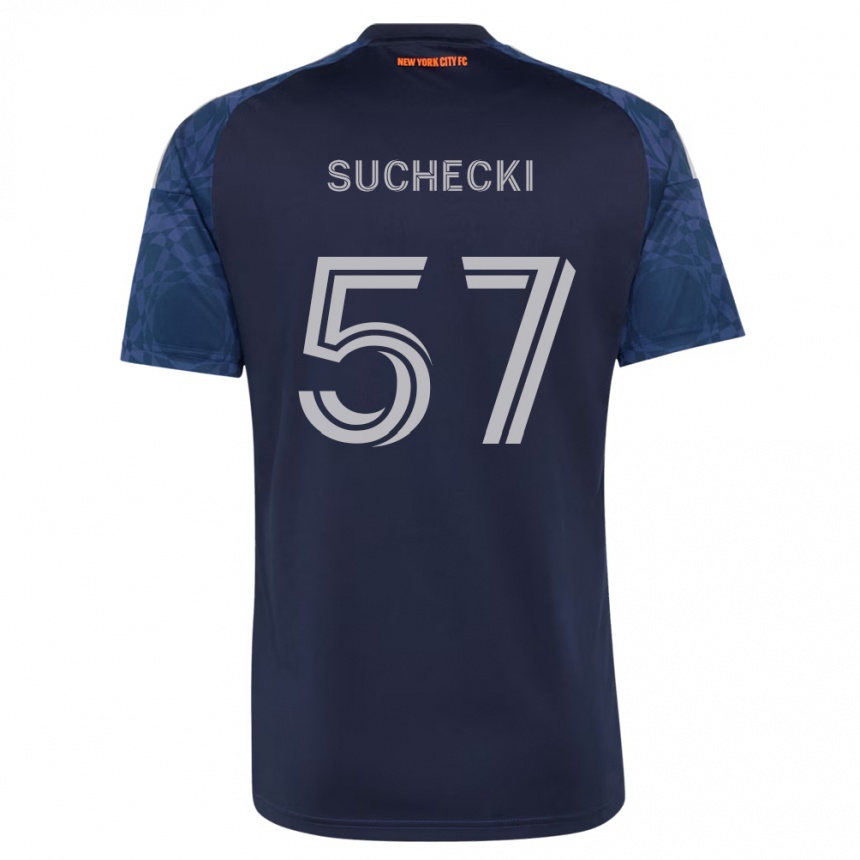 גברים כדורגל Joe Suchecki #57 כחול עמוק לבן הרחק ג'רזי 2026/27