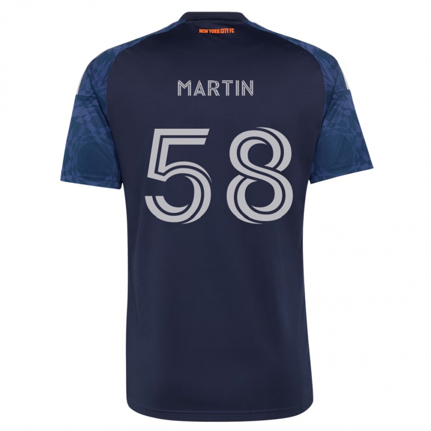 גברים כדורגל Eóin Martin #58 כחול עמוק לבן הרחק ג'רזי 2026/27