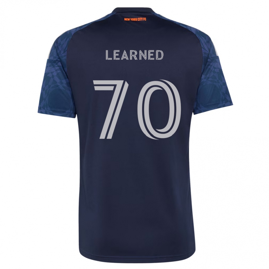 גברים כדורגל Mac Learned #70 כחול עמוק לבן הרחק ג'רזי 2026/27