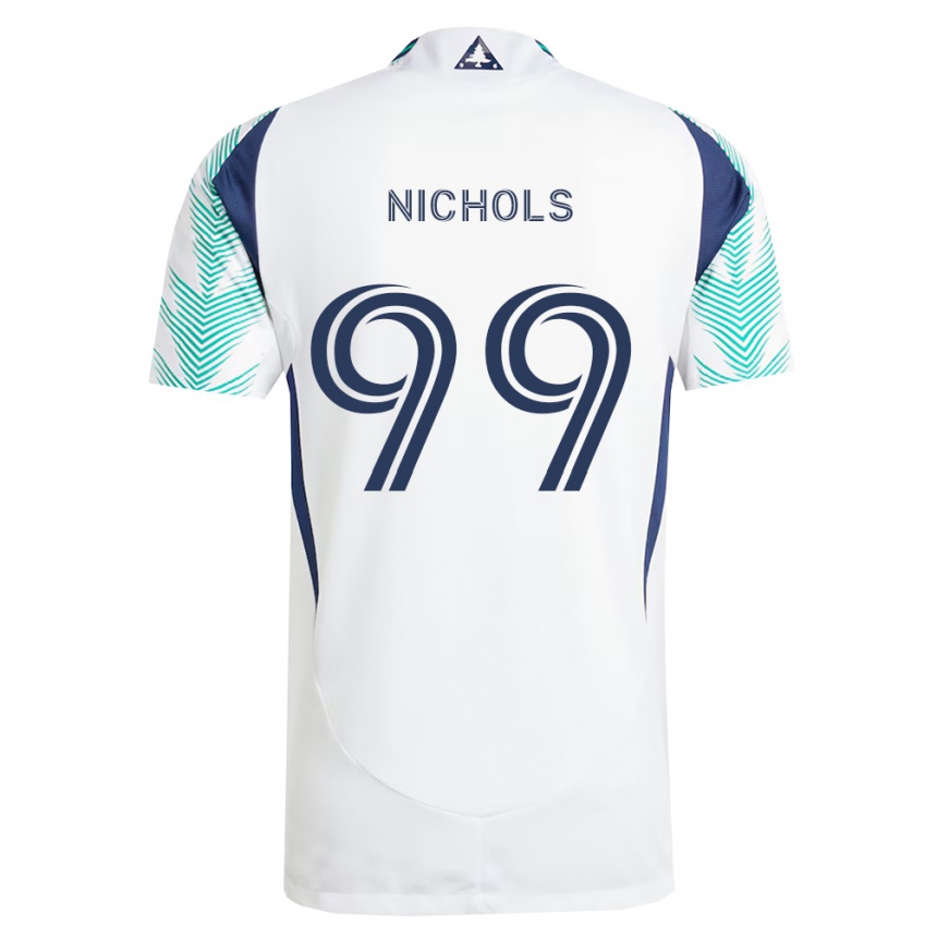 גברים כדורגל Robert Nichols #99 לבן כחול צי ירוק בהיר הרחק ג'רזי 2026/27