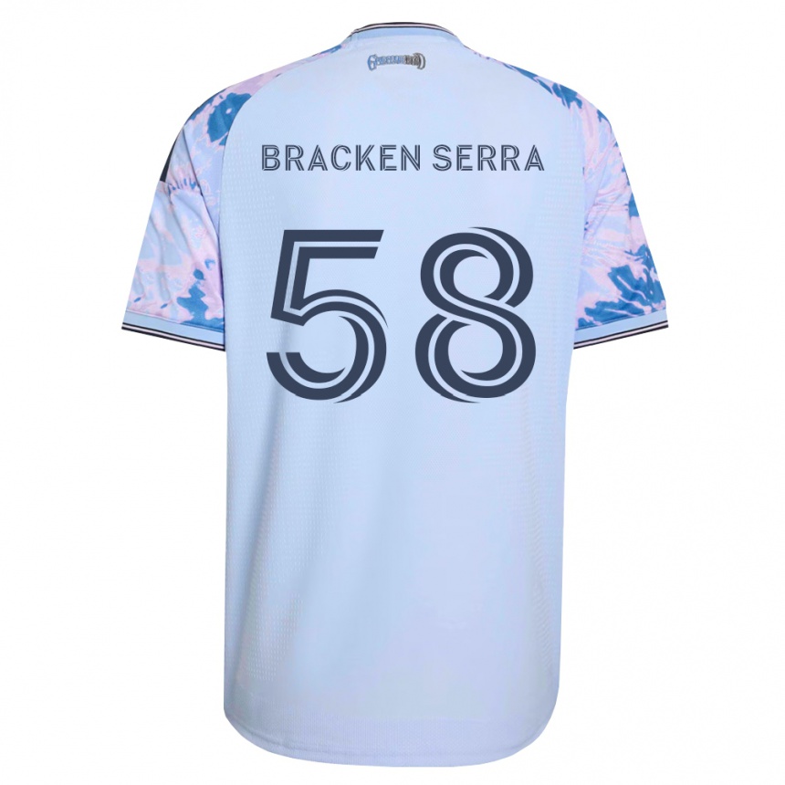 גברים כדורגל Gabriel Bracken Serra #58 כחול מלכותי לבן שחור הרחק ג'רזי 2026/27