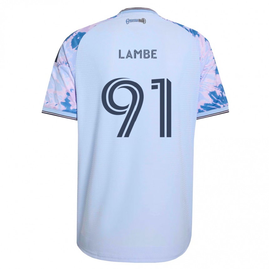גברים כדורגל Connor Lambe #91 כחול מלכותי לבן שחור הרחק ג'רזי 2026/27