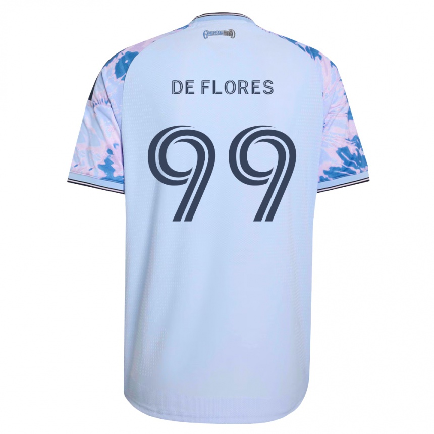 גברים כדורגל Shane De Flores #99 כחול מלכותי לבן שחור הרחק ג'רזי 2026/27