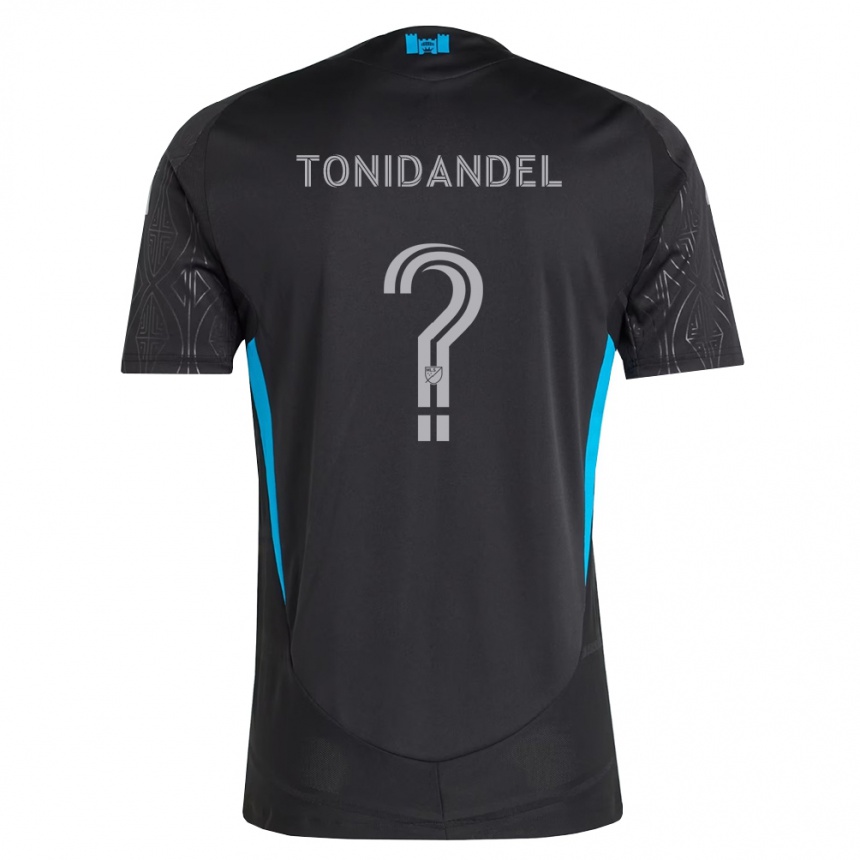 גברים כדורגל Oscar Tonidandel #0 שחור לבן כחול שמיים הרחק ג'רזי 2026/27