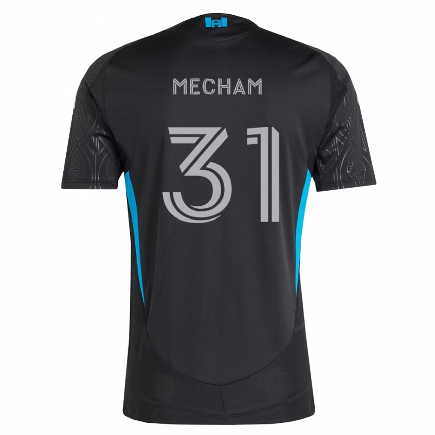 גברים כדורגל Jake Mecham #31 שחור לבן כחול שמיים הרחק ג'רזי 2026/27