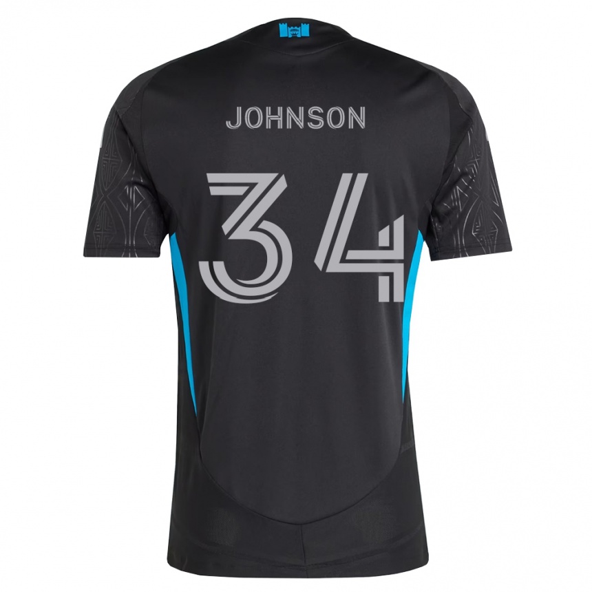 גברים כדורגל Andrew Johnson #34 שחור לבן כחול שמיים הרחק ג'רזי 2026/27