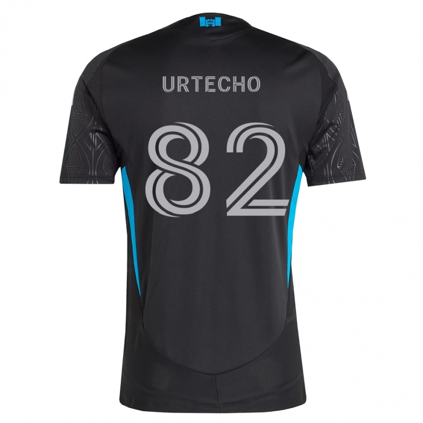 גברים כדורגל Brendan Urtecho #82 שחור לבן כחול שמיים הרחק ג'רזי 2026/27